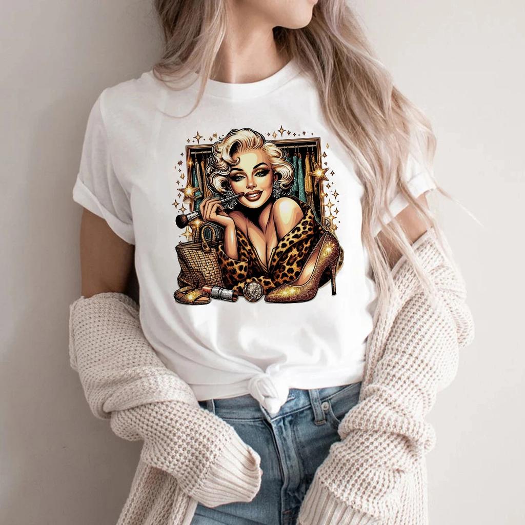 Marilyn Monroe Graphic T Shirt for Women Print Harajuku Short Sleeve Tops SummerPullover Female Loose Clothing Tees