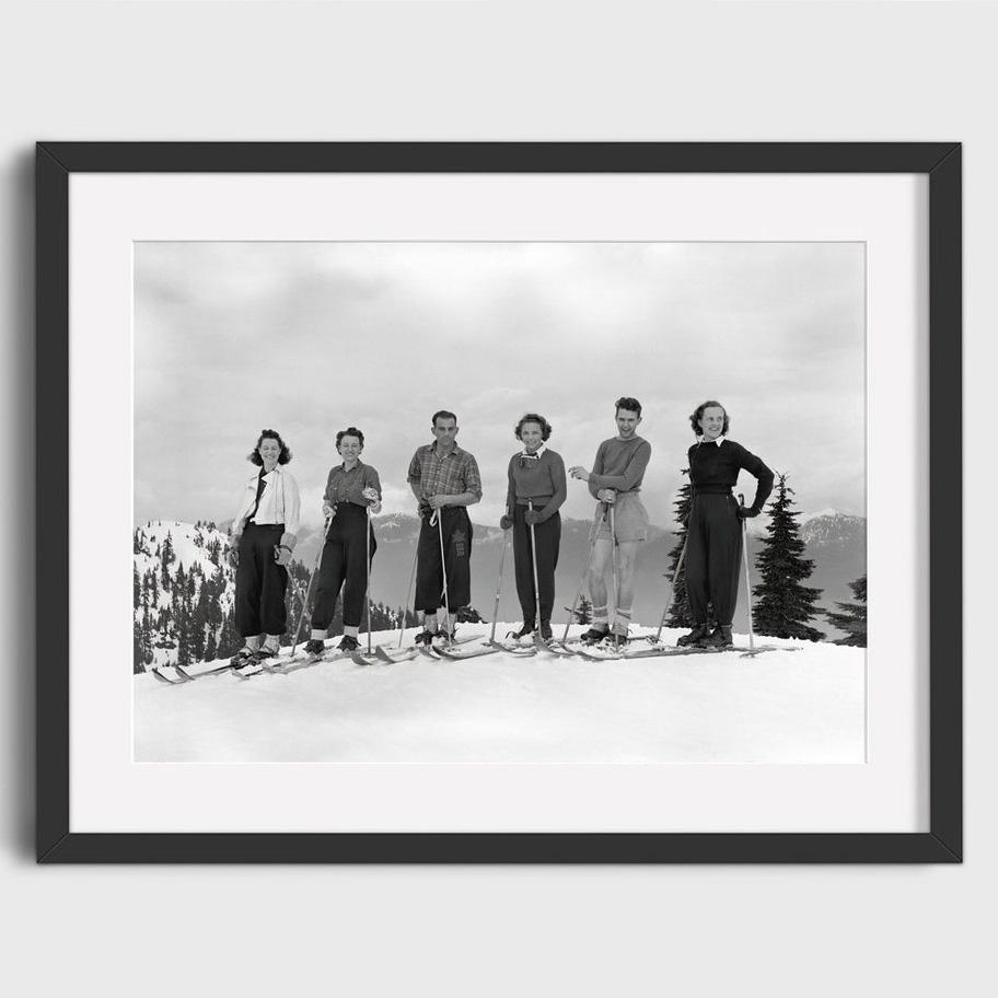 Vintage Ski Photo Print Road Gap Skier Jumps Girls Car Canvas Painting Winter Sports Skiing Art Poster Ski Home Lodge Wall Decor