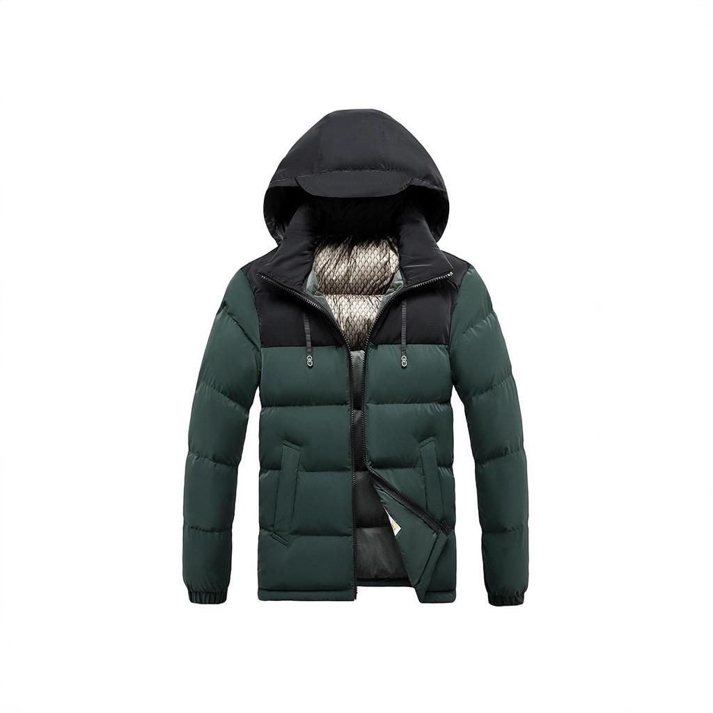 Light Cotton Jacket Men's Models Winter Hit The Colour Slim Removable Cap Thickened Hooded Comfortable and Versatile Jacket Men