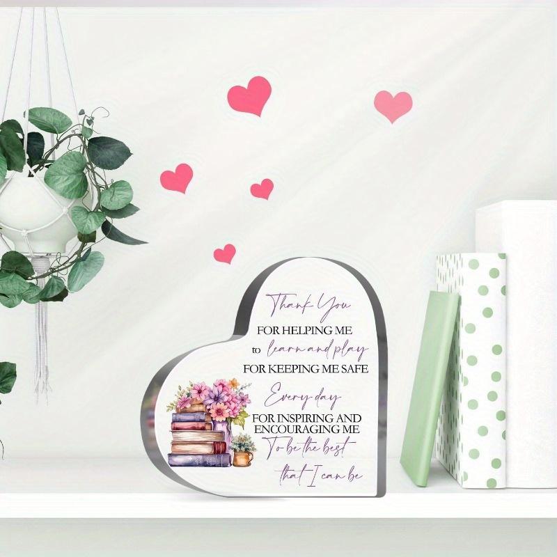 "Thank You for Helping Me Grow" Teacher Plaque - Inspirational Desk Gift for Mentors