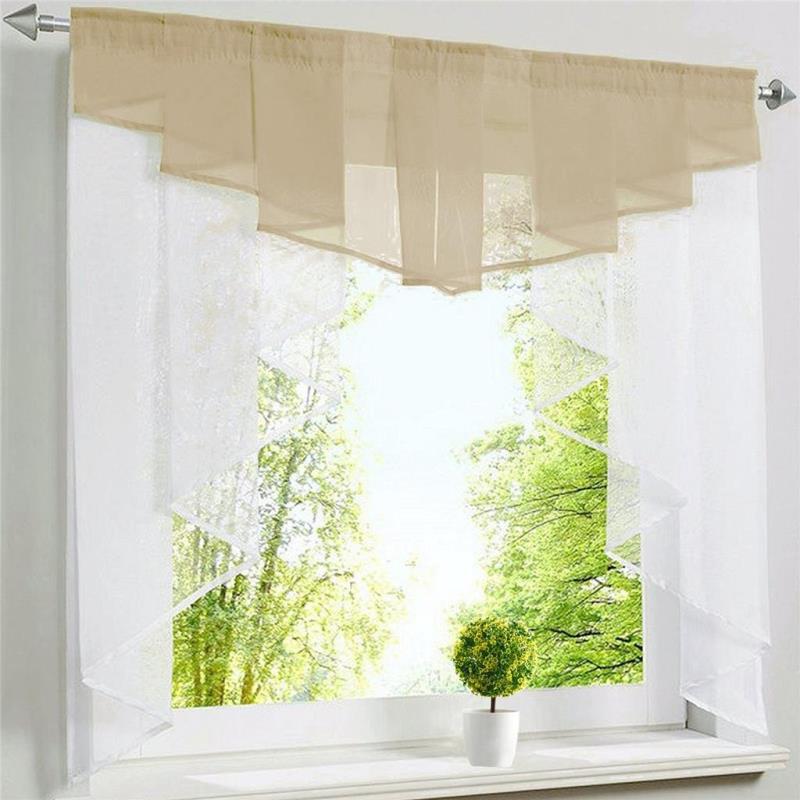European Simple Curtains, Pole-Type Folding Envelope-Type Multi-Color Embroidered Window Screens, Simple High-Density Yarn