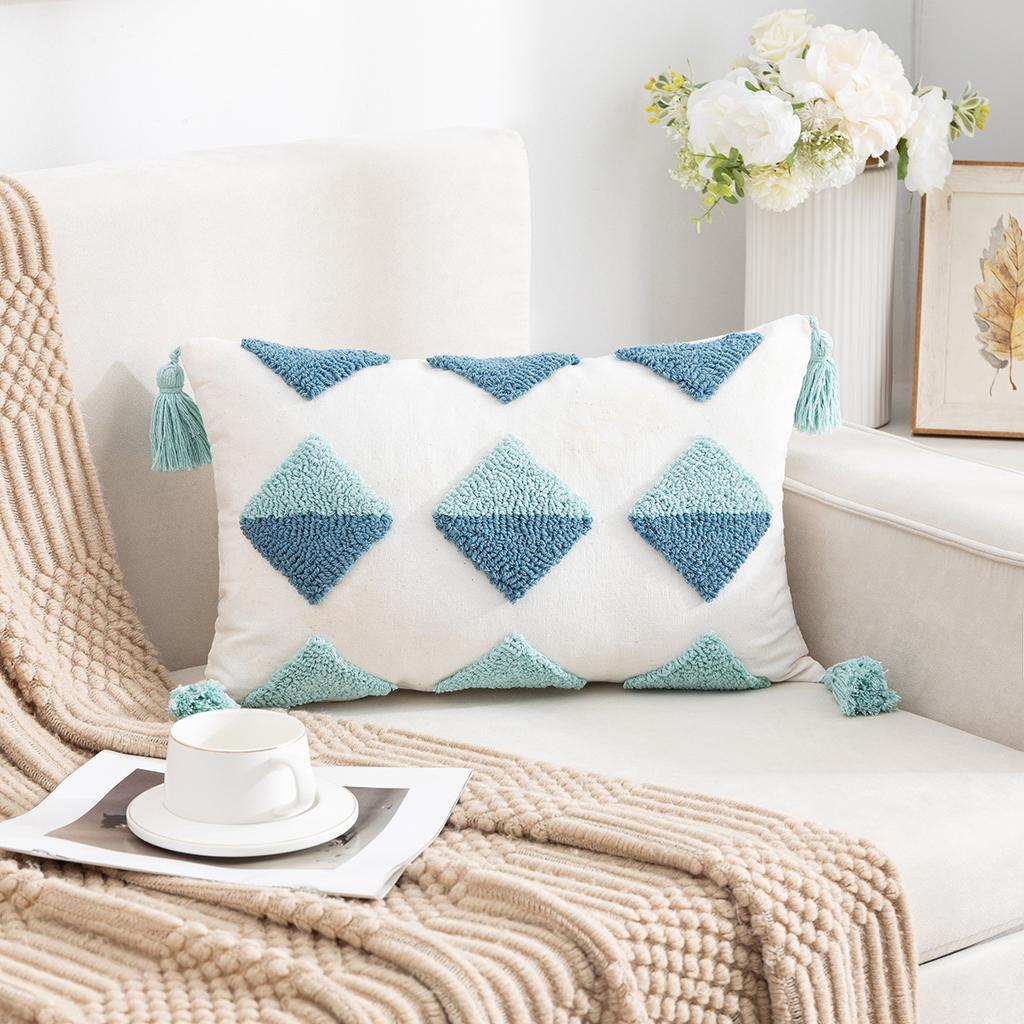 Tufted Tassel Pillow Case Bohemian Home Living Room Sofa Bedroom Tassel Back Cushion Core-Free Premium Durable