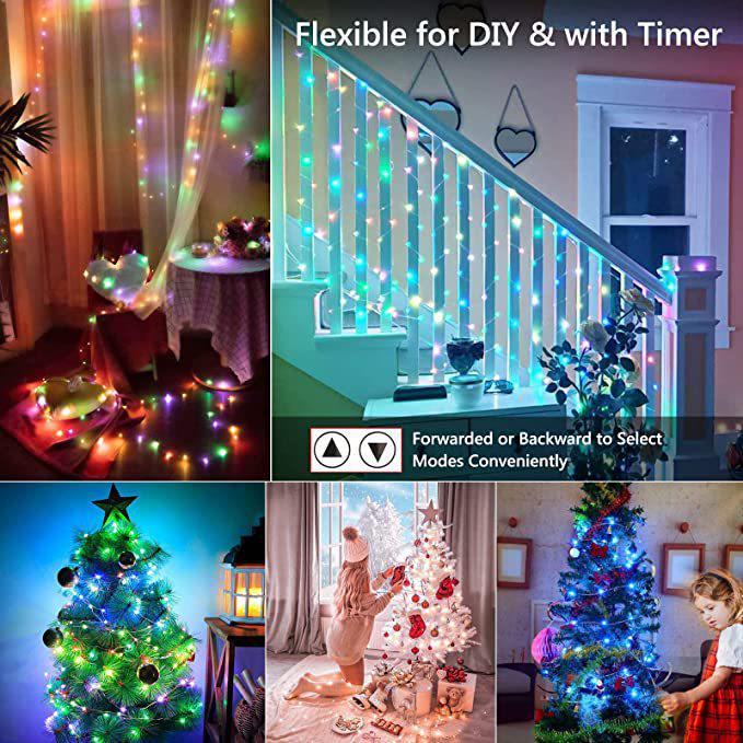 Tuya Smart WiFi Fairy Lights: Colorful LED String Lights for Christmas, Holidays, and Parties.
