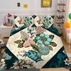 Set Biancheria da Letto Colorato Stampa Fiori 3D King Size Set Copripiumino Donna Set Letto in Poliestere Copri