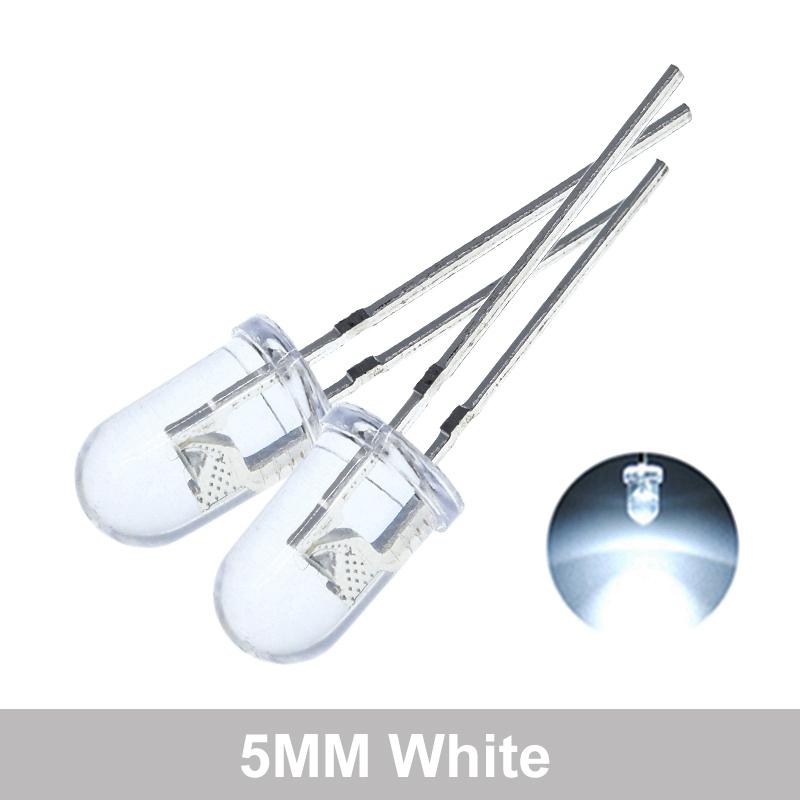 10/20/100PCS LED Transparent Round 3MM 5MM Super Bright Water Clear Green Red White Yellow Blue Light LED Bulbs Emitting Diode