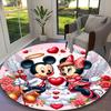1pc Mickey And Minnie Red Hearts Floral Printed Chair Rug for Home Office Use, Living Room Kitchen Game Room Round Carpet