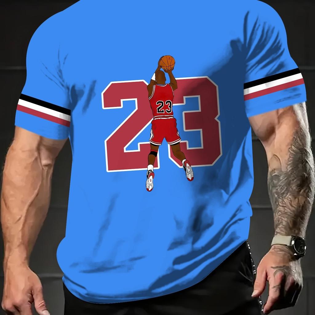 Basketball Legend 23 Print Short-Sleeve T-Shirt, Sporty Casual Street Style
