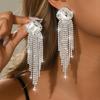 Exaggerated Full Diamond Fringed Earrings, Fashionable Cold Wind Studs, High-End Temperament Earrings.