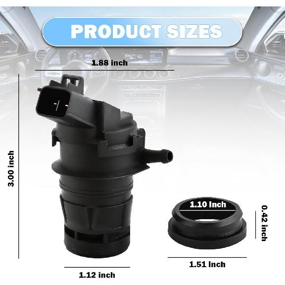 Scheibenwaschpumpe mit Dichtung, Standard-Scheibenwaschflüssigkeitspumpe OEM-Nr. 85330-60190, 85330-AE010, 85330-60180, Kompatible Scheibenwischerpumpen