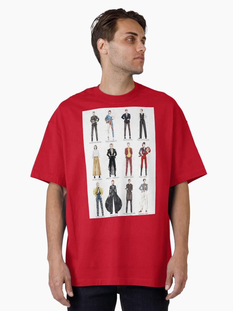David Bowie Aesthetic Ziggy Stardust Lightning and Cute Retro Music Quotes Sticker Oversized T-Shirt