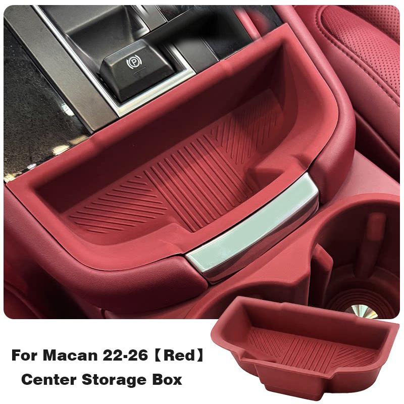 Car Center Storage Box Cup Holder For Porsche Macan 2014-2026 -2026 Soft Waterproof Central Console Organizer Protector