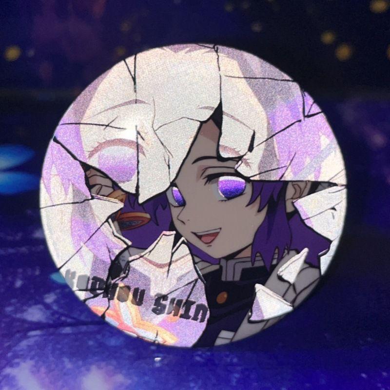 Demon Slayer Broken Badge Anime Pins Collection Hanging Accessory Merchandise Reflective Cool Cartoon Kimetsu No Yaiba