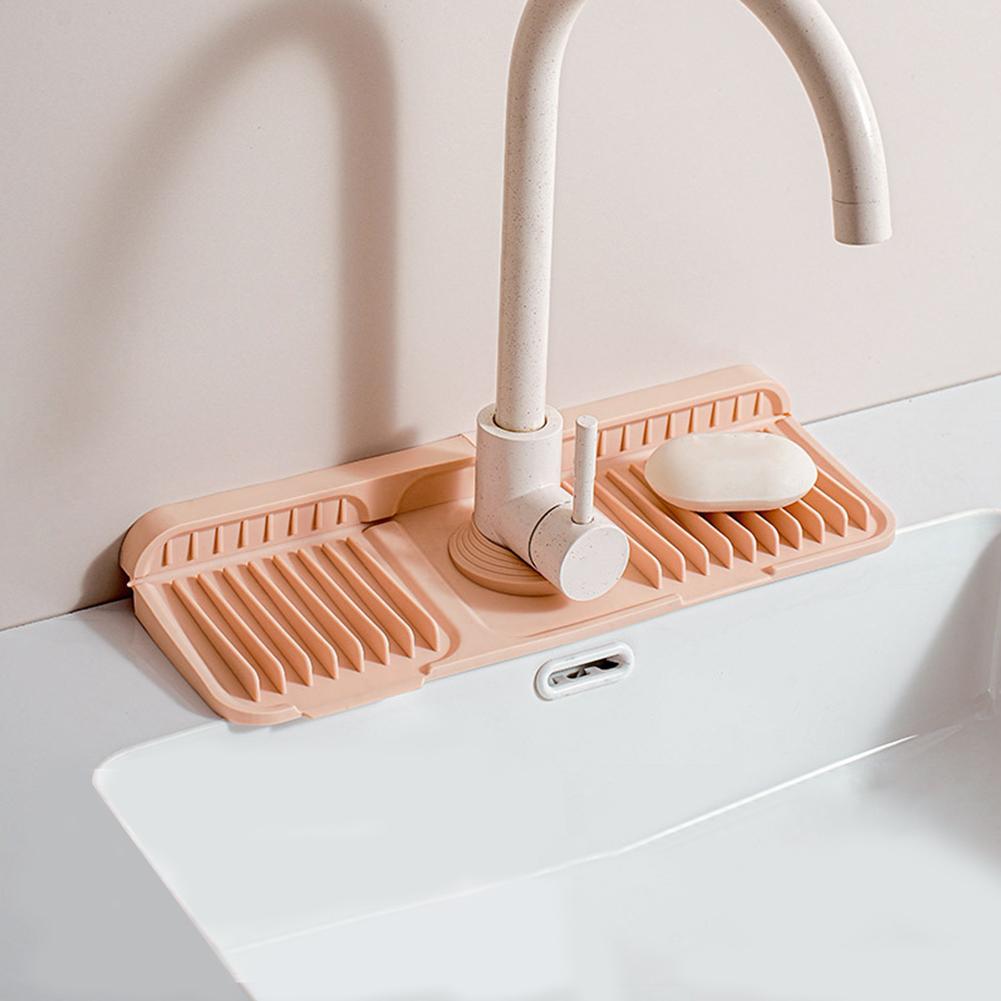 Silicone Faucet Handle Drip Catcher Tray Dish Soap Sponge Holder for Kitchen Sink Accessories Gadgets