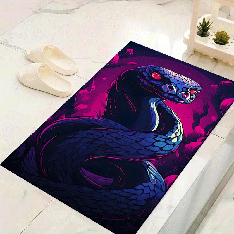 

1pc Scary snake Design Indoor Area Rug - Soft, Anti-Slip, and Durable Gaming Room Decor for Bedroom 60cm by 90cm