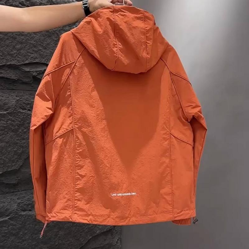 Spring Autumn Loose Casual Zipper Coat Male Simple Fashion All-match Cardigan Jacket Top Men