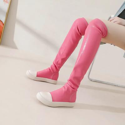 Women's Over-the-knee Boots Sexy Women Stretch Tight Boots Flat Thick Bottom Black Women's Thigh High Boots