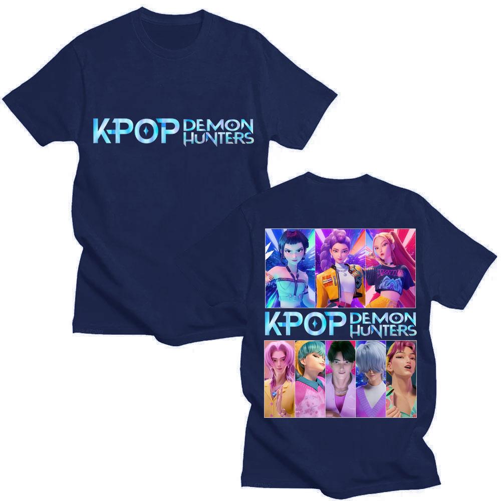 KPop Demon Hunters Huntrix Saja Boys Graphic T-shirts Men Women Fashion Manga Short Sleeve Oversized 100% Cotton Casual T Shirts