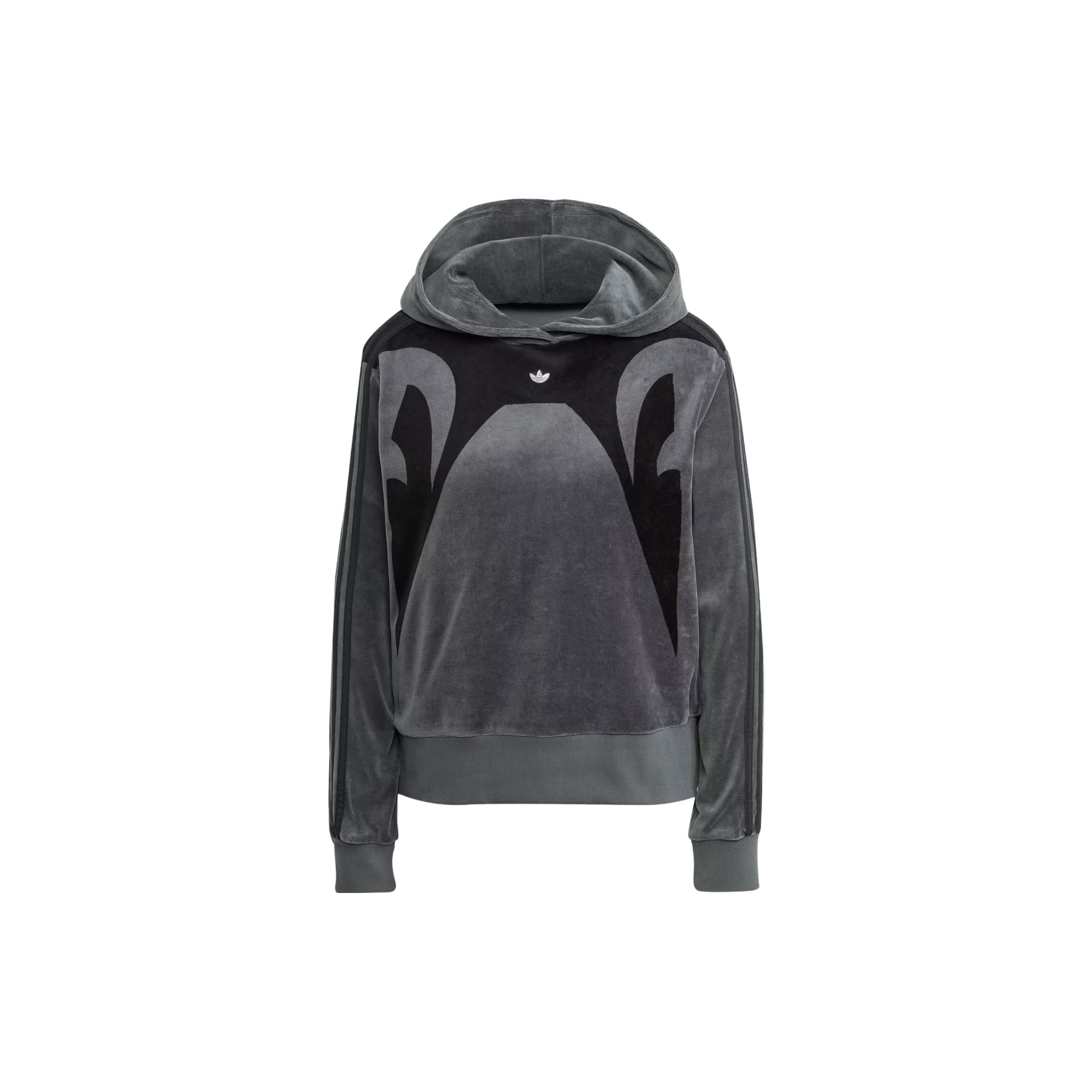 Adidas Худи Originals с разрезом и боковыми полосками, женское, черное с серым, II5650 L
