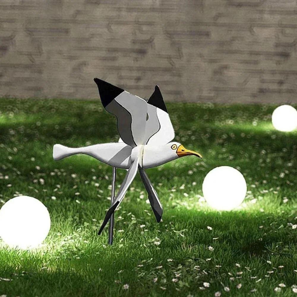 Fade Resistant Seagull Windmill Weatherproof Bird Shape Windmill Spinners  Gift Accessories