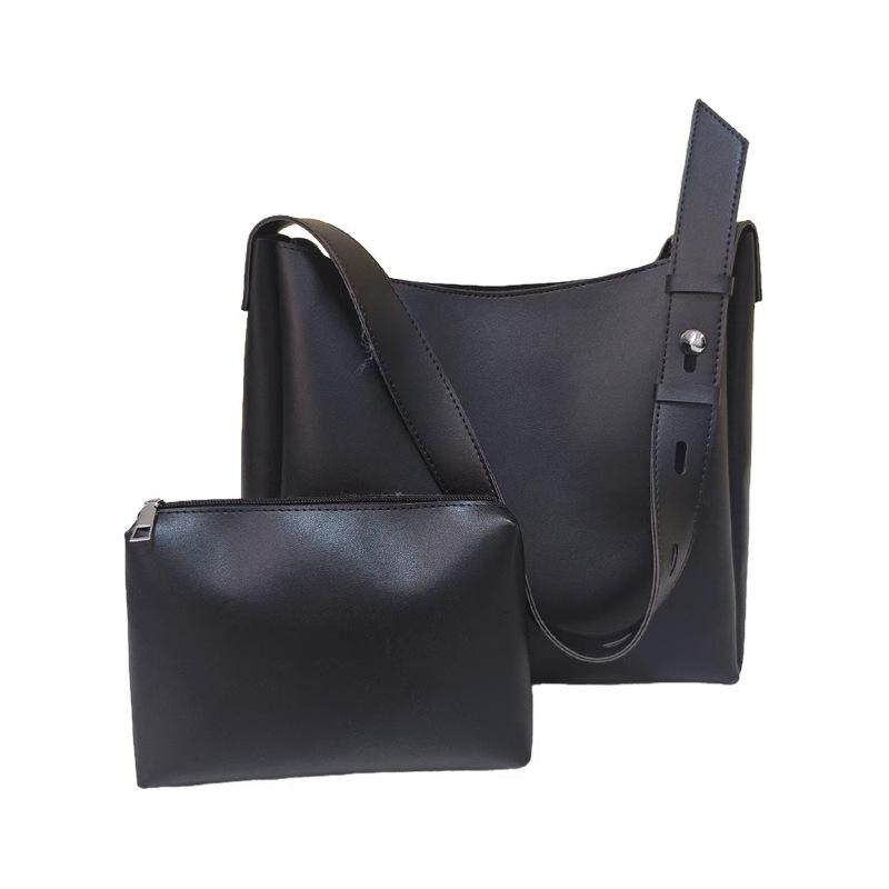 Two-piece Set Women's Bag Bucket Bag Women's Spring Retro Large-capacity Commuter Mother and Child Bag Shoulder Armpit Bag