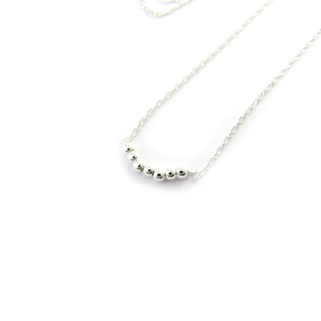 Les Trésors De Lily [M7281] - Silver 'Marbles' Silver Necklace - 18x3 Mm