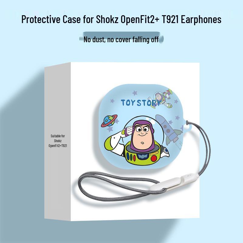 Мультяшный прозрачный чехол для Bluetooth-наушников SHOKZ OpenFit2+ T921 Compatible with SHOKZ OpenFit2+ T921