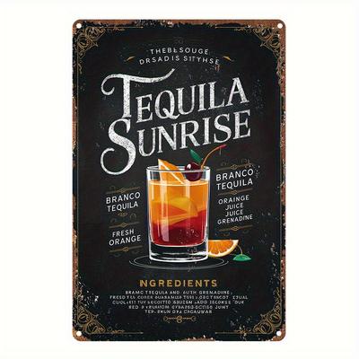 D-Dur D-Dur D-Dur Vintage Tequila Sunrise Metallschild Maße Zoll X Zoll Mit einem Vintage-Kunststil