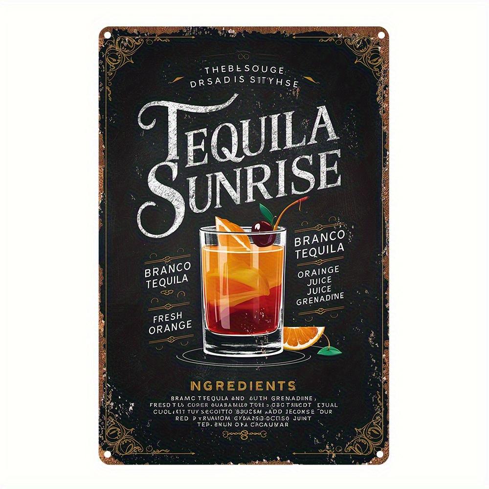 D Flat D Flat D Flat Vintage Tequila Sunrise Metal Sign Measures Inches X Inches Featuring a Vintage Art Sty 20x30cm(7.8x11.8inch)