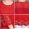 BLACK Women Summer Blouses Shirt Chiffon Women Tops Plaid Half Sleeves Women Blouses Plus Size Blusas White Red Black Lace Solid Color Shirt