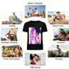 Cyberpunk Style Twin Portrait Print T-Shirt Trendy Streetwear Loose Breathable Unisex Top Pure cotton T-shirt