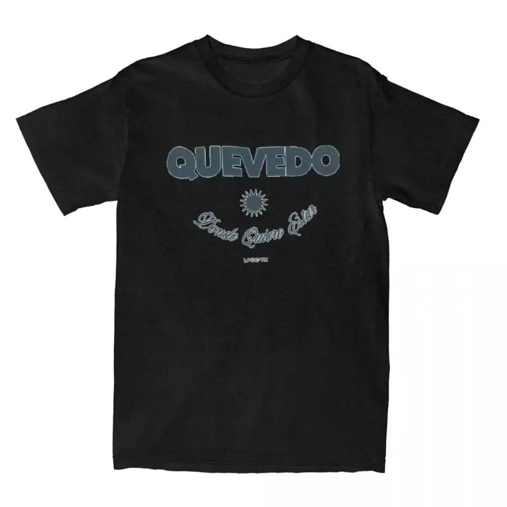 Vintage Quevedo Album T-Shirts for Men Women O Neck 100% Cotton Donde Quiero Estar Short Sleeve Tees Oversized Clothes