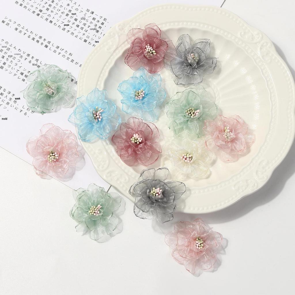 Plissierte Seide Lockige Blumen für DIY Kränze & Hochzeitsdekorationen