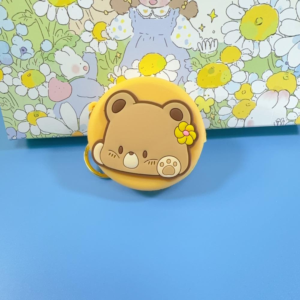 Cute Silicone Coin Purses Zipper Small Pendant Keychains Pouch Portable Cartoon Item Bag Female