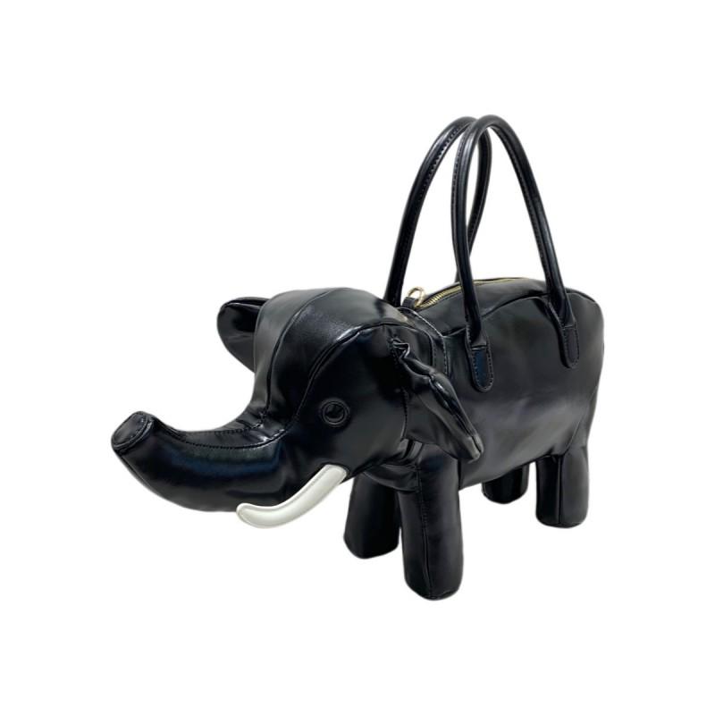 Creative Elephant Shape Handbag Women PU Leather Medium Size Shoulder Bag With Zip Phone Pocket