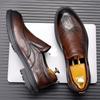 Fashion Luxury Brand Leather Men Shoes High Quality Wear-Resistant Breathable Slip On Boat Shoes Men British Style Wedding Dress Shoes