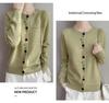 Colorful Button Cardigan: Spring Fashion, Versatile Round Neck, Long Sleeve Knit for Women