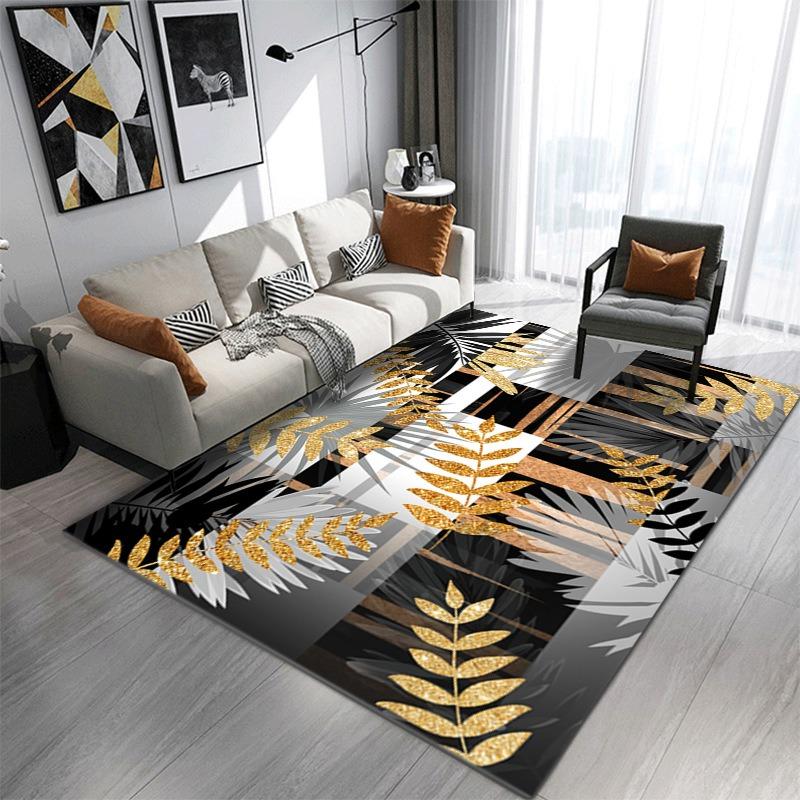 Europe Style Plume Leaf Butterfly Carpet Living Room Sofa Bedroom Bedside Study Entrance Door Rug Non-slip Luxury Home Decor Mat