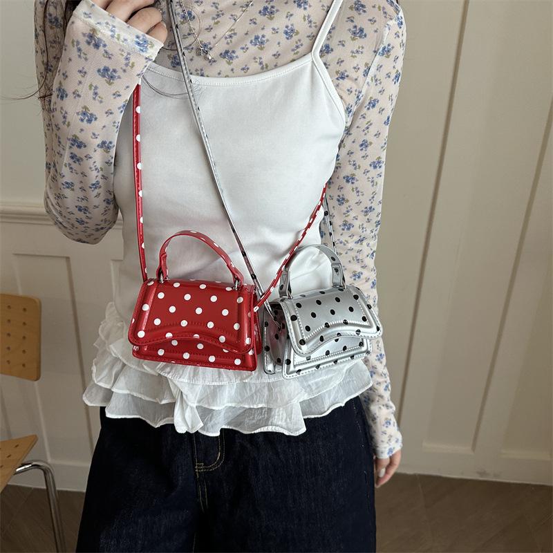 Simple Trendy Polka Dot Large Capacity Women Square Shoulder Crossbody Handbag