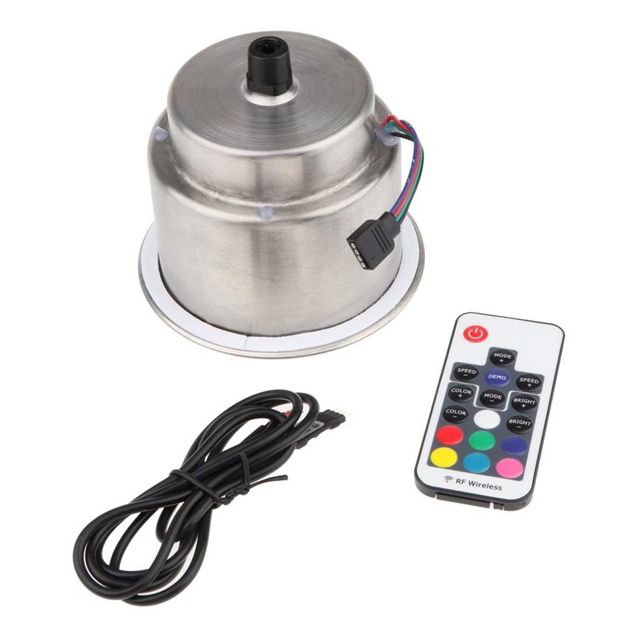 4x Stainless Steel Car Cup Drink Holder 14 LED w/ Remote RGB Lights for Truck RV