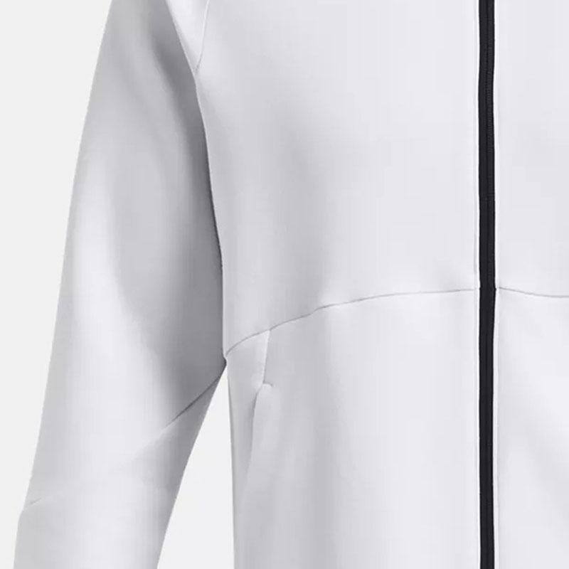 Under Armour Solid Logo Fleece Training Jacket Men Jackets White 1379806-100