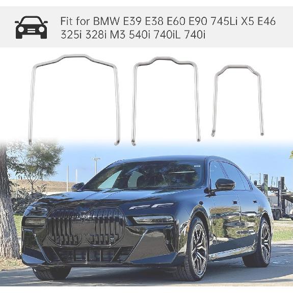 3Pcs Radiator Hose Retaining Spring Clip, Horse Shoe Clip Clamp for BMW E39 E38 E60 E90 745Li X5 E46 (3)