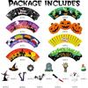 164PCS Halloween Cupcake Toppers Wrappers - Spider Web Pumpkin Zombie Hand Cake Party Decorations Supplies
