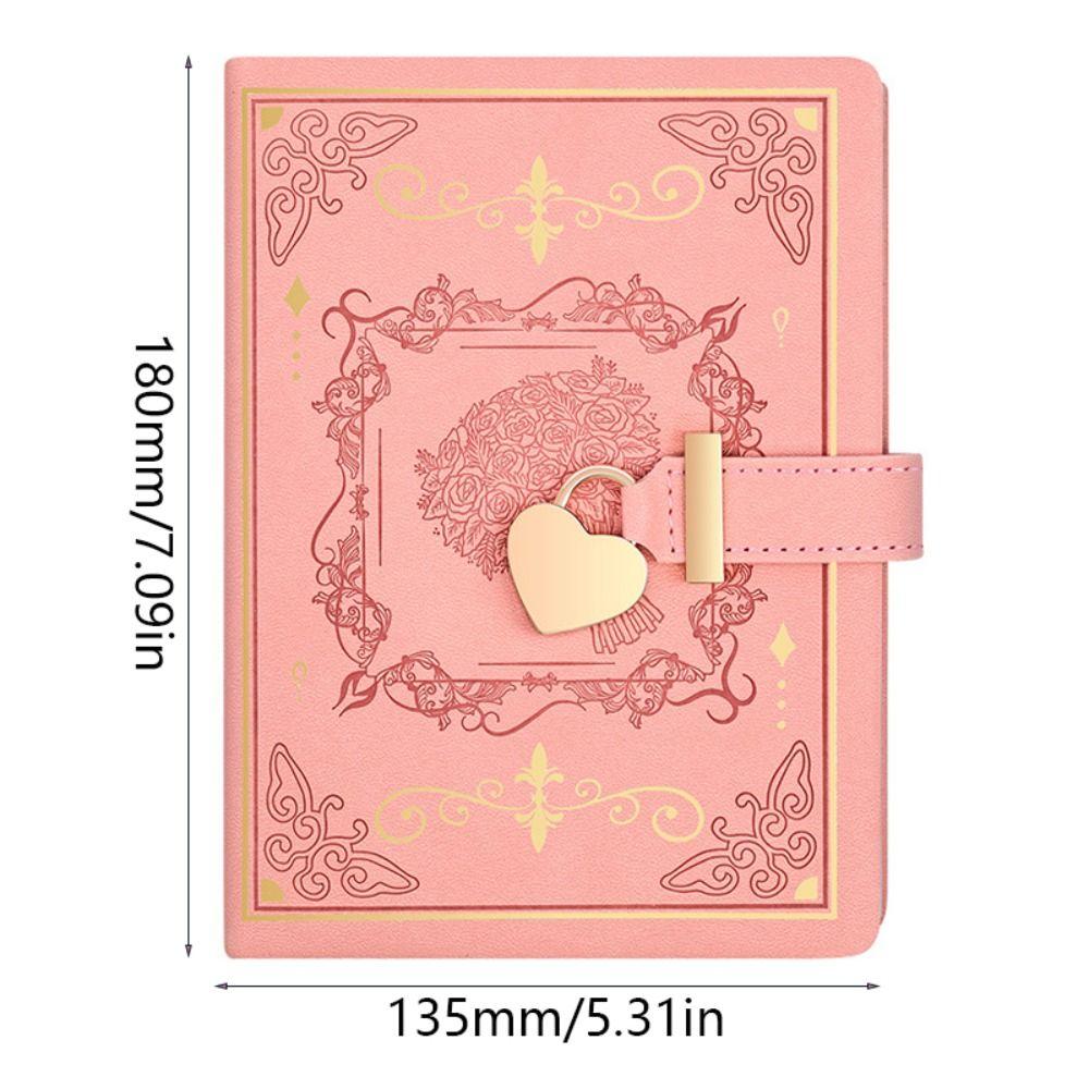 PU Leather B6 Secret Diary Book With Lock Key Secret Journal Portable Rose Code Book Women Girls