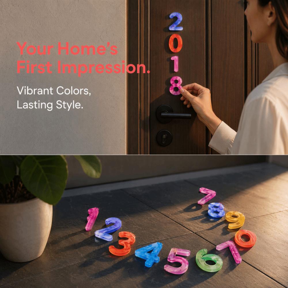 3D Raised Door Number Plaque Waterproof Address Number Sign House Number Stickers Hotel