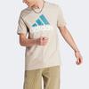 Adidas Essentials Letter Logo Print Crew Neck T-Shirt Men Tops Beige IJ8575