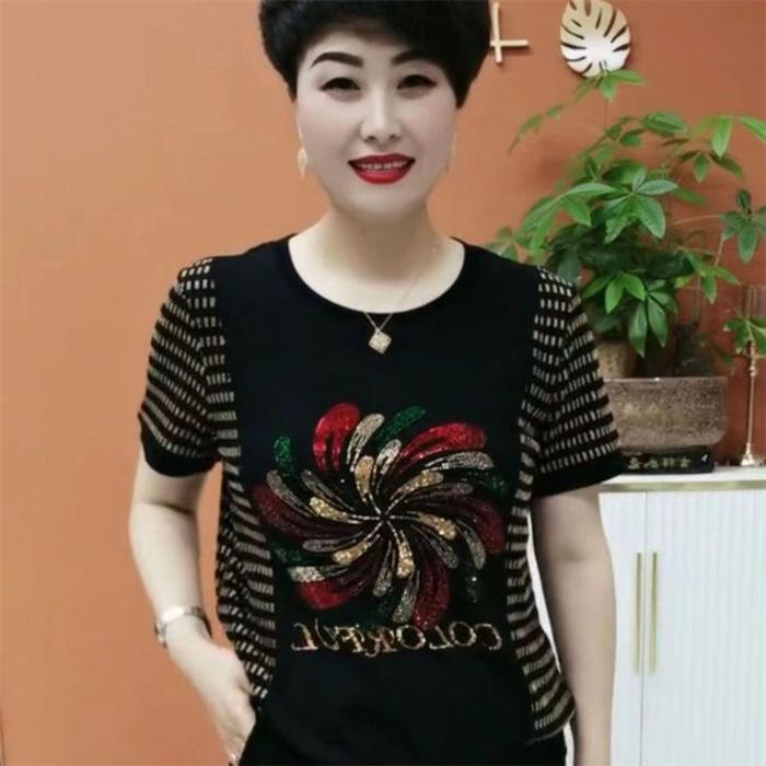 

YYFS Женская мода Повседневная Лето Весна Короткие рукава О-образный вырез Блузки и рубашки XXXXXXL