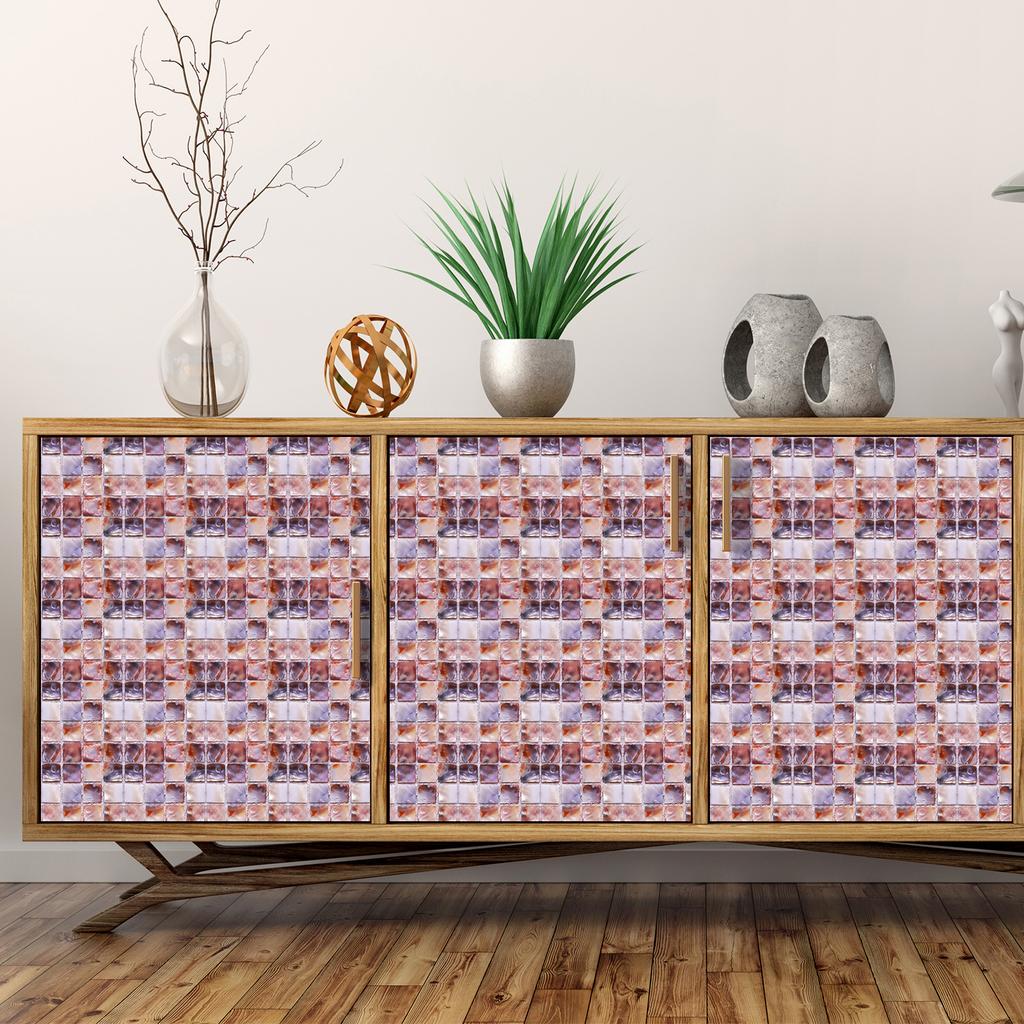 50pcs 3D Waterproof Self-Adhesive Mosaic Tile Wall Stickers, Easy to Install, Suitable for Kitchen Bathroom and Home Decoration