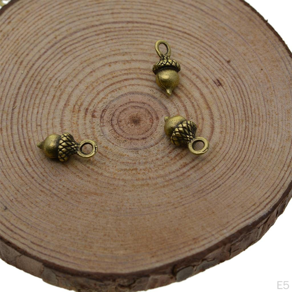 50er-Pack Metall-Frucht-Eichel-Perlen für Anhänger, Armbänder