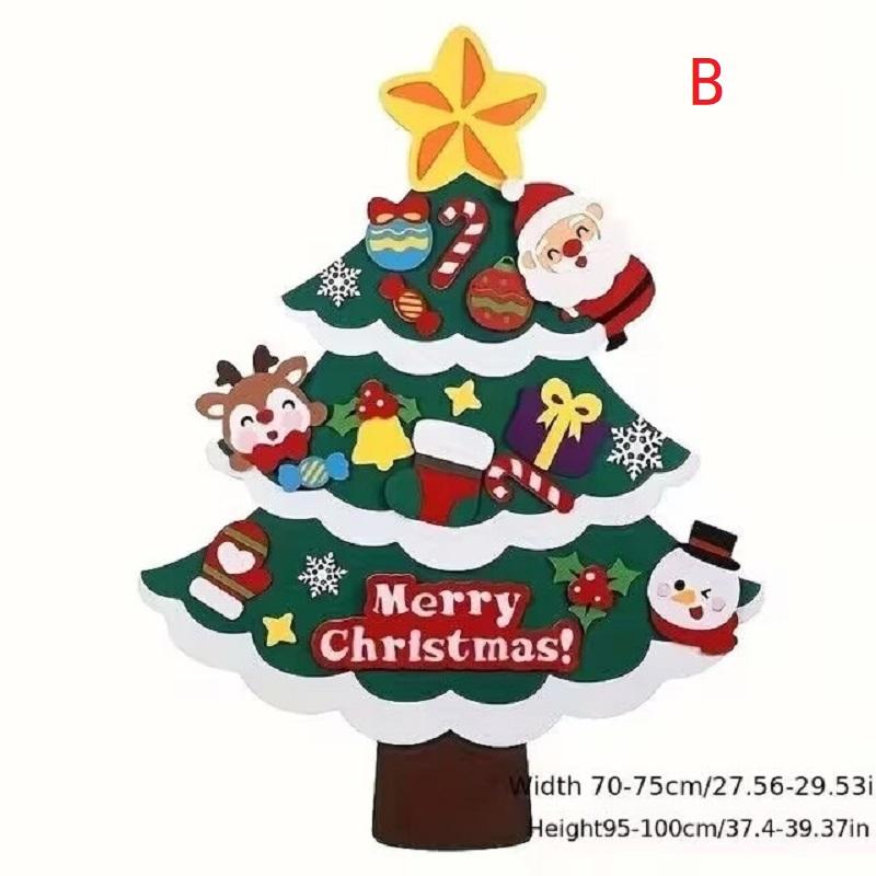 DIY Felt Christmas Tree Christmas Decoration for Home Navidad 2025 New Year Christmas Ornaments Santa Claus Xmas Kids Gifts