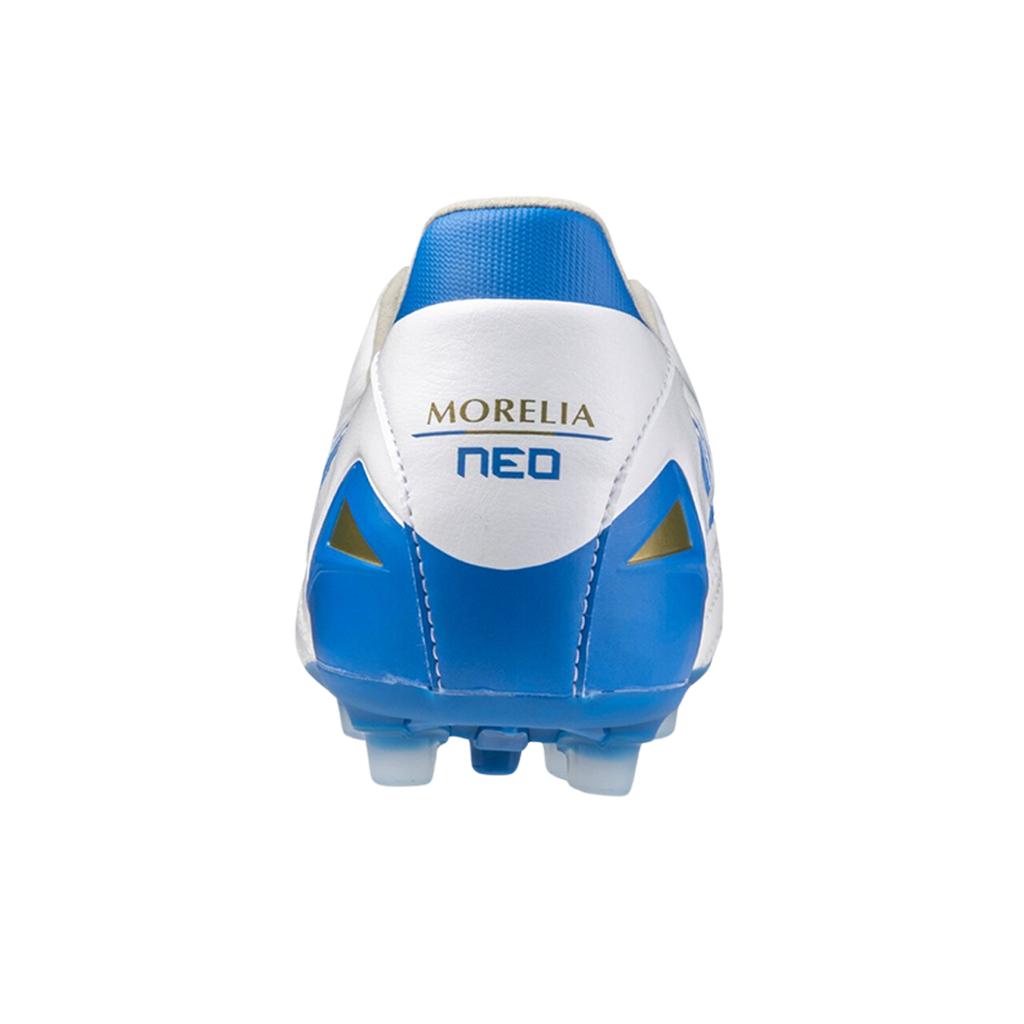 Mizuno Morelia Neo 4 Bequemer AG (Gummistollen) Känguruleder Stoßdämpfung Fußballschuhe Herren Fußballschuhe Weiß Blau P1GA243525